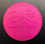 Moeda Barbados - 1 Dólar 2023 - Km-336 FC - Rosa Titânio (.990) - 10 g - 36,1 mm - Porco - com Certificado