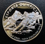 Moeda Andorra - 10 Diners 2008 - Km-273 Proof FC - Prata (.925) - 28,28 g - 38,6 mm - Comemorativa Série: Esportes Olímpicos - Esqui cross - Com Certificado na Cápsula Original.