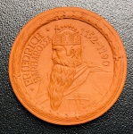 Notgeld 100 Mark Alemanha 1923 - Porcelana Marrom - 12,3 g - 41 mm - Waiblingen - FRIEDRICH BARBAROSSA. 