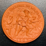 Notgeld 200 Mark Alemanha 1923 - Porcelana Marrom - 9,8 g - 40mm - Bad Wildbad - Cidade Wurttemberg.