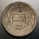 Notgeld Alemanha 1922 - 10 Mark 1922 Porcelana Preto - 10,4 g - 42 mm - Gaildorf   - Oberamtsbezirk, Württemberg.