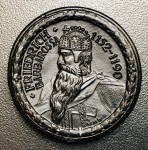 Notgeld 100 Mark Alemanha 1923 - Porcelana Preto - 12,3 g - 41 mm - Waiblingen - FRIEDRICH BARBAROSSA. 