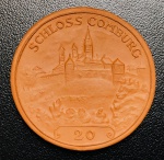 Notgeld Alemanha 1922 - 20 Mark 1922 Porcelana Marrom - 12 g - 42 mm - Schwäbisch Hall  - Salão.