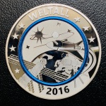 Rara Medalha Alemanha 2016 Prata (333/1000) - 14,66gr - 36mm - Anel De Polimero Azul - Edição Comemorativa Especial - Planeta Terra - Espaço ( Com Certificado ).
