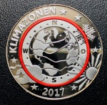 Rara Medalha Alemanha 2017 Prata (333/1000) - 14,66gr - 36mm - Anel De Polimero Vermelho - Edição Comemorativa Especial - Planeta Terra - Zonas Climaticas ( Com Certificado ).
