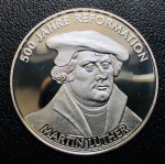 Medalha Alemanha 20 Euros 2017 Specimen - Prata(0,625) - 9,5gr - 32,5mm - Proof FC - Edição Comemorativa 500º Aniversário da Reforma - Martinho Lutero ( Exonumia).