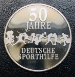 Medalha Alemanha 20 Euros 2017 Specimen - Prata(0,625) - 9,5gr - 32,5mm - Proof FC - Edição Comemorativa 50º Aniversário da `Fundação Alemã de Auxílio ao Esporte`