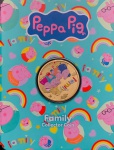 Blister com Moeda 1 Dolar 2026 Tuvalu - Letra P - Série: Peppa Pig - Família - Bronze de alumínio - 13,5 g - 30,7 mm - Rei Carlos III.