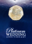 Moeda Reino Unido - 50 Pence 2017 - Km-1587 - Cobre-níquel - 8 g - 27,3 mm - Comemorativa Série: Bodas de Platina da Rainha Elizabeth II e do Príncipe Philip - A Carruagem Real.