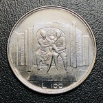 Moeda San Marino - 100 Liras 1976 - Km-57 FC - Aço inoxidável - 8 g - 27,8 mm - Série: Família.