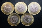 Set com 5 Moedas Cazaquistão - 100 Tenge 2025 - Série: O mundo animal do Cazaquistão - Todas Fc.