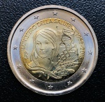 Moeda Itália - 2 Euros 2018 - Bimetálica - 8,5gr - 25,75mm FC - Km-415 - Edição Comemorativa 60º Aniversário do Ministério da Saúde da Itália.