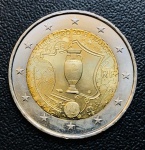 Moeda França - 2 Euros 2016 - Bimetálica - 8,5gr - 25,75mm FC - Edição Comemorativa UEFA Campeonato Europeu de Futebol de 2016