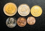 Série Completa com 6 Moedas Tailandia - 25, 50, 1, 2, 5 e 10 Baht - Rama X - FC