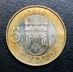 Moeda Finlândia - 5 Euros 2010 - Km-158 - Comemorativa Série: Províncias Históricas da Finlândia - Finlândia propriamente dita - Bimetalica.