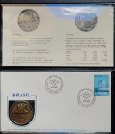 Medalha Oficial CMB - Comemorativa da Inauguração do Parque Industrial de Santa Cruz 1984 - Bronze - 33 gr- 40 mm - FDC No Encarte Original Com Certificado.