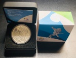 Brasil - Estojo Completo com Moeda 5 Reais 2015 - Proof FC - Prata (.925) - 27 g - 40 mm - Comemorativa Jogos Olímpicos Rio 2016 - Ciclismo / Mico Leão Dourado - Com Certificado