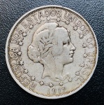 Moeda Brasil - 2000 Reis 1912 - RARA - P-704 Estrelas ligadas - prata .(.900) - 20g - 32,5mm - República - Excelente Conservação