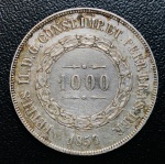 Moeda do Brasil - 1000 Reis 1854 - P-602 - Prata (.917) - 12,75gr - 30mm - 2º Tipo - 3º Sistema - Império Pedro II - Excelente Conservação