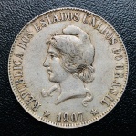 Moeda do Brasil - 2000 Reis 1907 - P-696 - prata .(.900) 20g 33mm - República - Excelente Conservação