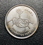 Moeda do Brasil - 10 Centavos 1995 - Flor de Cunho - Edição Comemorativa Fao - Alimentos Para Todos.