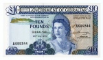 Cédula Estrangeira - Gibraltar 10 Libras 1975 P-22a FE - Rainha Elizabeth II.