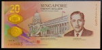 Cédula Estrangeira - Cingapura 20 Dólares 2019 P-63 Polimero FE - Edição Comemorativa Bicentenário de Singapura (1819 - 2019).