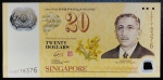 Cédula Estrangeira - Cingapura 20 Dólares 2007 P-53 Polimero FE - Edição Comemorativa 40 anos do Acordo de Intercambialidade Monetária entre Singapura e Brunei (1967-2007).