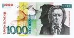 Cédula Estrangeira - Eslovênia 1000 Tolarjev 2003 P-29 FE - Edição Comemorativa Assinatura do Acordo da Eslovênia Para a Adesão Plena à União Europeia - Série Entrada da Eslovênia na União Europeia.