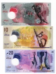 Cédula Estrangeira - Set Com 3 Cédulas Ilhas Maldivas 2017 - 2018 - 2025 Polimero FE - 5 - 10 - 20 Rufiyaa - Todas Flor De Espampa.