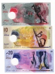 Cédula Estrangeira - Set Com 3 Cédulas Ilhas Maldivas 2017 - 2018 - 2025 Polimero FE - 5 - 10 - 20 Rufiyaa - Todas Flor De Espampa.
