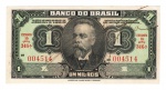 Cédula Brasil - 1 Cruzeiro Autografada 1944 C-001 Serie Nº 346 - MBC Sob - Campos Salles.
