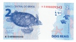 Cédula Brasil Nº Bonito 000009343 - 2 Reais 2º Familia 2023 Serie KE ( Fernando Hadad - Roberto Campos Neto ).