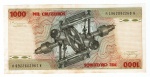 Cedula do Brasil - 1000 Cruzeiros 1979 C-154 Serie Nº A-1416 - Sob/FE - ( Karlos Rischbieter / Ernane galvêas ) - Com Manchas. 