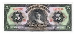 Cédula Estrangeira - México - 5 Pesos 1970 P-60k FE - Serie BII - La Gitana - A Cigana.
