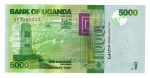 Cédula Estrangeira - Uganda - 5000 Shillings 2021 FE P-51 - Monumento da Segunda Guerra Mundial.