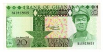 Cédula Estrangeira - Gana - 20 Cedis 1982 - P-21c Fe - Período República ( 1960-presente ).