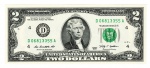 Cédula Estrangeira - Estados Unidos - 2 Dolares Série 2009 - P-530A Fe - Letra D (Cleveland) - Thomas Jefferson.
