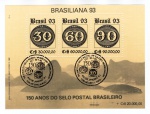 Selos Do Brasil - Bloco De Selo Brasiliana 1993 - 150 Anos Do Selo Postal Brasileiro - Com Carimbo 1º Dia De Circulação.