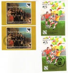 Selos Do Brasil - 4 Blocos De Selos Nacionais XIII Mundial De Futebol 1986 Mexico - Centenario Da Proclamação Da Republica 1989 - Edição Com e Sem Carimbo 1º Dia De Circulação.