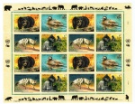 Folha Completa Com 16 Selos Onu ( Organização Das Nações Unidas ) 2001 Edição Comemorativa Especies Ameaçadas De Extinção - Fauna.