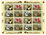 Folha Completa Com 16 Selos Onu ( Organização Das Nações Unidas ) 2003 Edição Comemorativa Especies Ameaçadas De Extinção - Fauna.