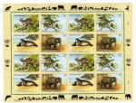 Folha Completa Com 16 Selos Onu ( Organização Das Nações Unidas ) 1994 Edição Comemorativa Especies Ameaçadas De Extinção - Fauna.