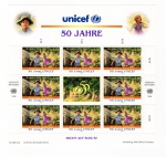 Bloco De Selos Comemorativo 50º Aniversario Da Unicef - João e Maria - Emissão Nacoes Unidas.