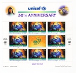 Bloco De Selos Comemorativo 50º Aniversario Da Unicef - Conto De Fadas Yeh - Shen - Emissão Nacoes Unidas.