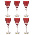 Cristallerie Bohemia. Czech Republic - Conjunto de 6 copos para vinho em cristal double de tom rubi lapidado sobre incolor. 26 cm) e 6 taças para vinho (12 cm). Apresentam selo da Cristallerie Bohemia. Peças novas, sem uso. Passamos para informar os detalhes e o procedimento para a retirada do seu lote: O lote encontra-se originalmente em Belo Horizonte (MG). e estará disponível em nosso escritório em São Paulo (SP) a partir de uma semana após o término do leilão. A retirada deve ser feita exclusivamente mediante agendamento prévio. Telefone para agendamento: (11) 5044-1228. Por favor, entre em contato conosco pelo telefone acima para escolher o melhor dia e horário para buscar o seu lote.