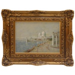 CARLOS SILVEIRA - Paisagem de Veneza. Óleo s/ tela. Ass. cie. Ass, titulado, datado 2002, no verso. 30 x 40 cm (MI). 60 x 50 cm (ME). Passamos para informar os detalhes e o procedimento para a retirada do seu lote: O lote encontra-se originalmente em Belo Horizonte (MG). e estará disponível em nosso escritório em São Paulo (SP) a partir de uma semana após o término do leilão. A retirada deve ser feita exclusivamente mediante agendamento prévio. Telefone para agendamento: (11) 5044-1228. Por favor, entre em contato conosco pelo telefone acima para escolher o melhor dia e horário para buscar o seu lote.