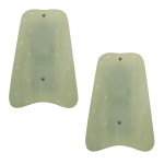 DOMINICI - Par de arandelas contemporâneas montadas com suportes de parede retangulares sustentando placas em vidro ondulado de cor esverdeada. 42 x 30 cm. Um deles com pequeno bicado. Esse lote encontra-se em Belo Horizonte, MG. Estará disponivel  em nossa loja em SP a partir de uma semana após o termino do leilão.