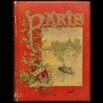 "Paris: 450 Dessins Inédits d'après Nature", escrito pelo jornalista e historiador francês Auguste Vitu. Ilustrador da Capa: Gustave Fraipont. Editora Maison Quantin, Paris. Publicado originalmente por volta de 18891890 (coincidindo com o período da Exposição Universal de Paris de 1889). Este livro é uma famosa obra ilustrada do final do século XIX que documenta a história, as ruas, os monumentos e a vida cotidiana da capital francesa antes da virada do século. A capa dura vermelha em estilo Belle Époque apresenta uma rica ornamentação floral dourada, o brasão da cidade de Paris e uma gravura centralizada que retrata um barco a vapor navegando pelo Rio Sena com a paisagem urbana ao fundo. 5 x 40 x 30 cm.