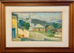 MARIO DE OLIVEIRA (São Paulo, 1927)  Diamantina, MG. Óleo s/ tela. Ass. cie. 26 x 44 cm (MI). 45 x 64 cm (ME). Estudou pintura com Colette Pujol e desenho com Sante Bullo, Inocêncio Borghese e Fausto Saule na Associação Paulista de Belas Artes entre 1949 e 1956. Presidiu o Núcleo dos Artistas Livres e Figurativos (NALF) entre 1967 e 1968.